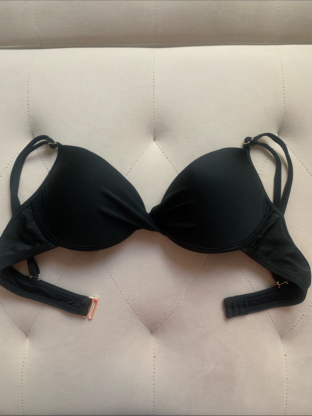 saltwater LUXE Black Push-Up Bikini Top